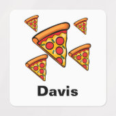 ピザフライデーデザイン – 小さな正方形の衣類ラベル ラベル (デザイン2)