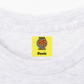 ピザフライデーデザイン – 小さな正方形の衣類ラベル ラベル (貼付)