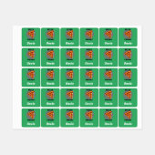 ピザフライデーデザイン – 小さな正方形の衣類ラベル ラベル (シート)