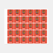 ピザフライデーデザイン – 小さな正方形の衣類ラベル ラベル (シート)