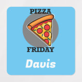 ピザフライデーデザイン – 小さな正方形の衣類ラベル ラベル (デザイン2)