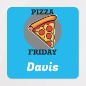 ピザフライデーデザイン – 小さな正方形の衣類ラベル ラベル (デザイン1)