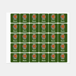 ピザフライデーデザイン – 小さな正方形の衣類ラベル ラベル