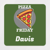 ピザフライデーデザイン – 小さな正方形の衣類ラベル ラベル (デザイン2)