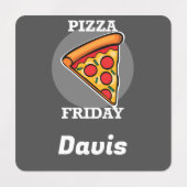 ピザフライデーデザイン – 小さな正方形の衣類ラベル ラベル (デザイン2)