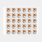 ピザフライデーデザイン – 小さな正方形の衣類ラベル ラベル (シート)