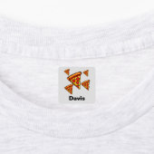 ピザフライデーデザイン – 小さな正方形の衣類ラベル ラベル (貼付)