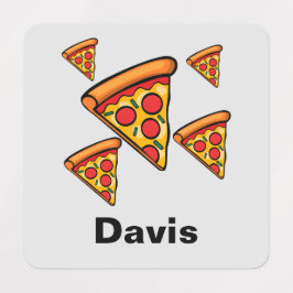 ピザフライデーデザイン – 小さな正方形の衣類ラベル ラベル