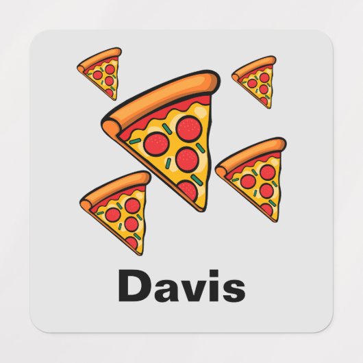 ピザフライデーデザイン – 小さな正方形の衣類ラベル ラベル (デザイン1)