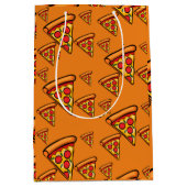 ピザフライデーデザイン-抱き枕 – 中 ミディアムペーパーバッグ (正面)