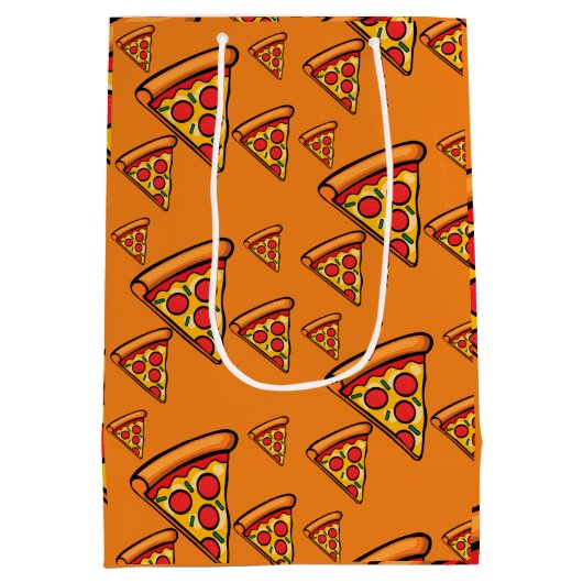 ピザフライデーデザイン-抱き枕 – 中 ミディアムペーパーバッグ (裏面)