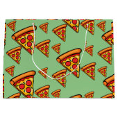 ピザフライデーデザイン-抱き枕 – 大 ラージペーパーバッグ (正面)