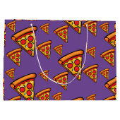 ピザフライデーデザイン-抱き枕 – 大 ラージペーパーバッグ (裏面)