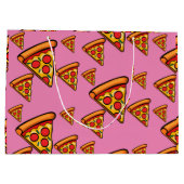 ピザフライデーデザイン-抱き枕 – 大 ラージペーパーバッグ (裏面)