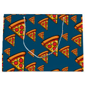 ピザフライデーデザイン-抱き枕 – 大 ラージペーパーバッグ (正面)