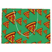 ピザフライデーデザイン-抱き枕 – 大 ラージペーパーバッグ (裏面)