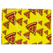 ピザフライデーデザイン-抱き枕 – 大 ラージペーパーバッグ (裏面)