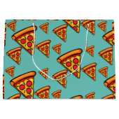 ピザフライデーデザイン-抱き枕 – 大 ラージペーパーバッグ (正面)