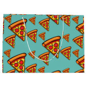 ピザフライデーデザイン-抱き枕 – 大 ラージペーパーバッグ (裏面)