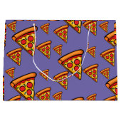 ピザフライデーデザイン-抱き枕 – 大 ラージペーパーバッグ (正面)