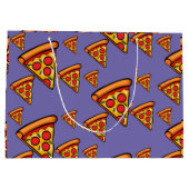 ピザフライデーデザイン-抱き枕 – 大 ラージペーパーバッグ (裏面)