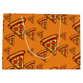 ピザフライデーデザイン-抱き枕 – 大 ラージペーパーバッグ (裏面)