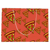 ピザフライデーデザイン-抱き枕 – 大 ラージペーパーバッグ (裏面)