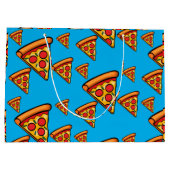 ピザフライデーデザイン-抱き枕 – 大 ラージペーパーバッグ (裏面)