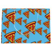 ピザフライデーデザイン-抱き枕 – 大 ラージペーパーバッグ (正面)