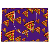 ピザフライデーデザイン-抱き枕 – 大 ラージペーパーバッグ (正面)