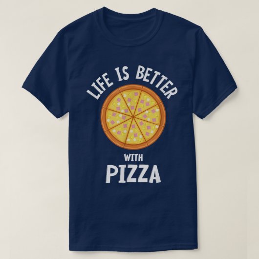 ピザフードチーズピイタリアンザメーカーとの生活 Tシャツ (デザイン正面)
