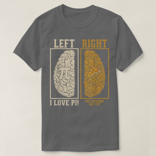 ピザブレイン半球数学おもしろいおたく&パイの日 Tシャツ (デザイン正面)