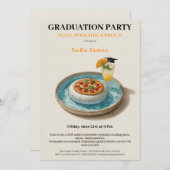 ピザプールカクテル 卒業祝いパーティー 招待状 (正面/裏面)