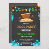 ピザプールパーティーの招待状 招待状 (正面/裏面)