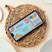 ピザプールパーティートロピカルサマー誕生日 招待状