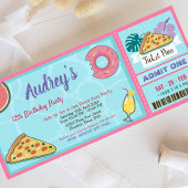 ピザプールパーティートロピカルサマー誕生日 招待状