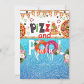 ピザプールパーティー誕生日、プールパーティー誕生日 招待状 (裏面)
