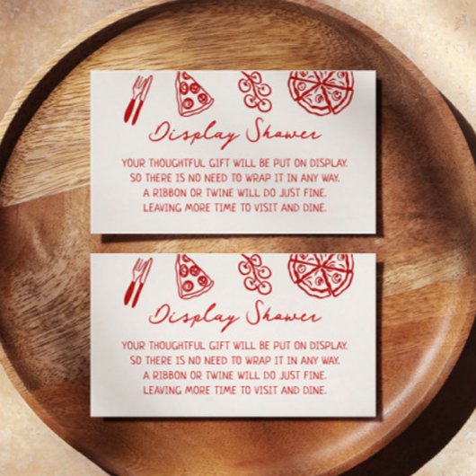 ピザベビーイタリアンシャワー表示シャワー エンクロージャーカード