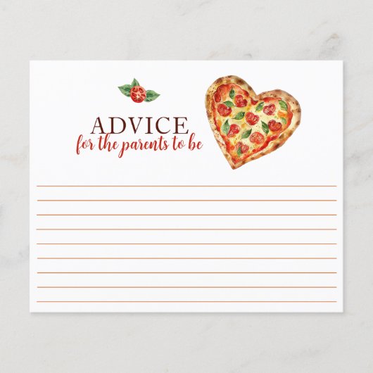 ピザベビーシャワーアドバイスカード – C用おもしろいキープサケ (正面)