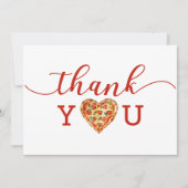 ピザベビーシャワーサンキューカード-おもしろい食品テーマ サンキューカード (正面)