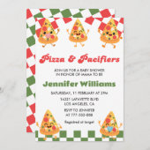 ピザベビーシャワー招待状ピザとピザ 招待状 (正面/裏面)