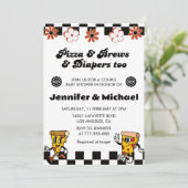 ピザベビーシャワー招待状ピザビールおむつ 招待状 (スタンド正面)