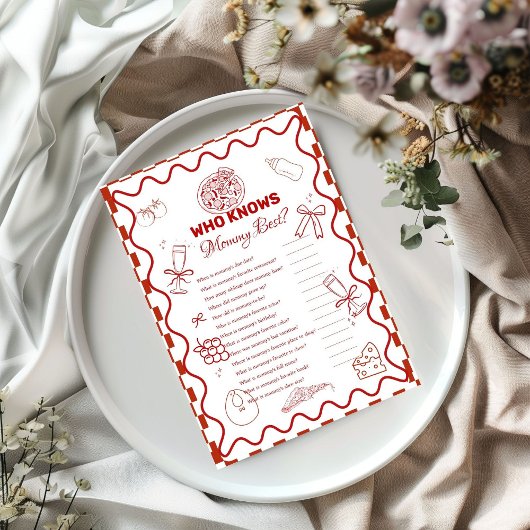 ピザベビーテーマ妊娠ベビーシャワーゲームカード 招待状