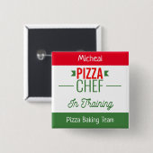 ピザベーキングチームパーソナライズされた- 缶バッジ (正面&裏面)