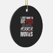 ピザホラー映画のハロウィンデザイン_1 セラミックオーナメント (右)