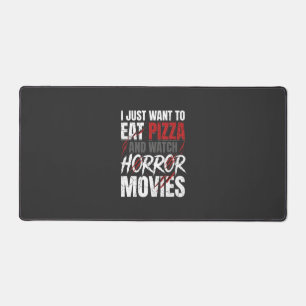 ピザホラー映画のハロウィンデザイン_1 デスクマット