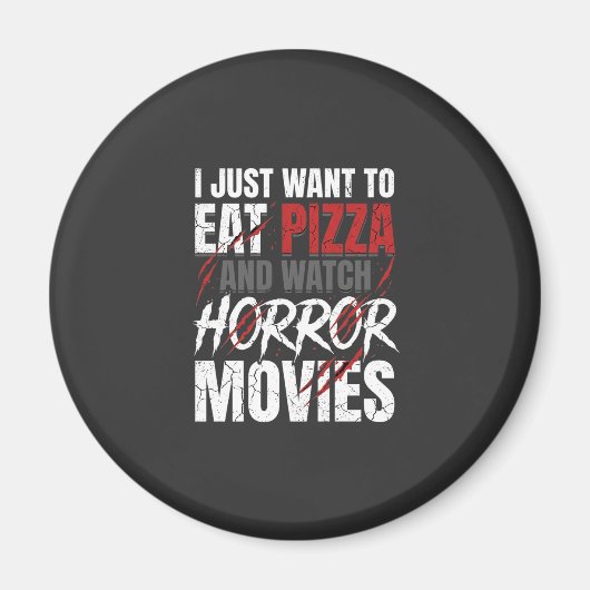 ピザホラー映画のハロウィンデザイン_1 マグネット (正面)
