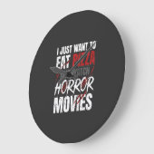 ピザホラー映画のハロウィンデザイン_1 ラージ壁時計 (傾斜)