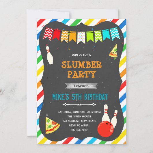 ピザボウリング招待 招待状 (正面)
