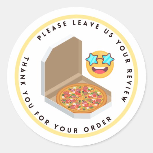 ピザボックススケッチ離れレビューありがとう ラウンドシール (正面)